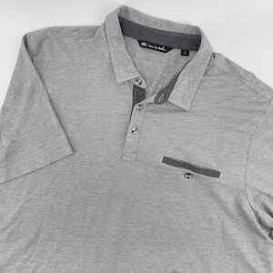 Travis Mathew Polo‎ Shirt Mens XXL Gray Golf Casual Short Sleeve Pocket
